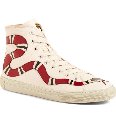 gucci slippers with red snake|Gucci snake high top sneakers.